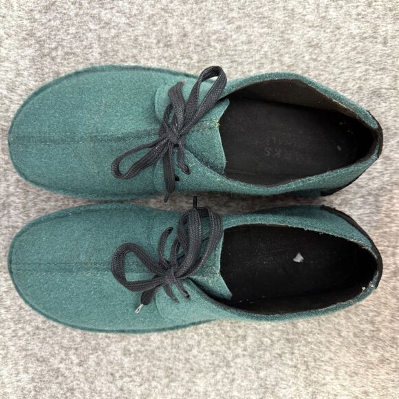 ✅Mens 11 Clarks Originals Desert Trek Green Felt Shoes Vegan Made Bank Robber main image 11